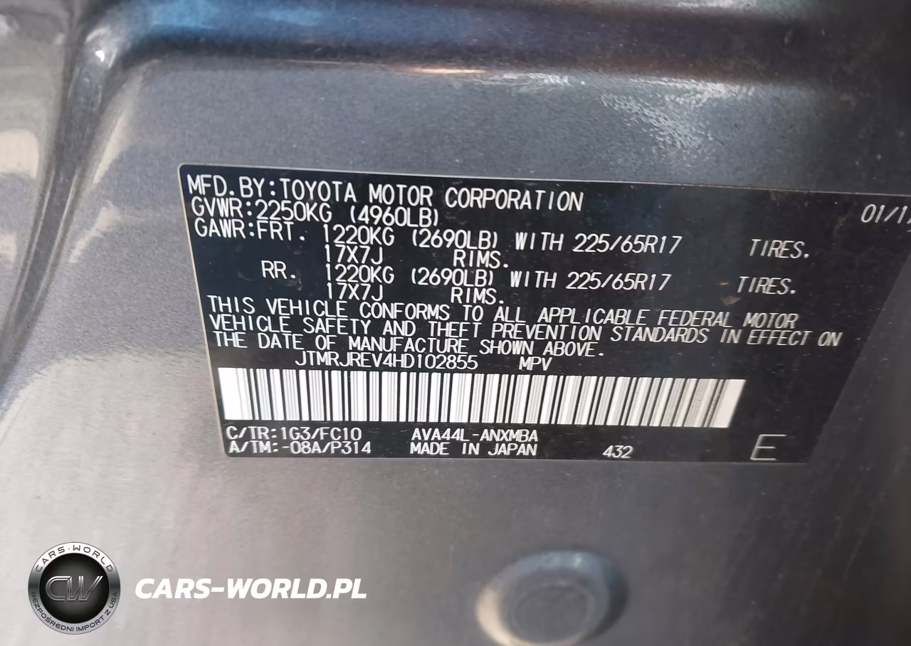 2017 Toyota Rav4 Hybrid Xle VIN:JTMRJREV4HD102855 - 9