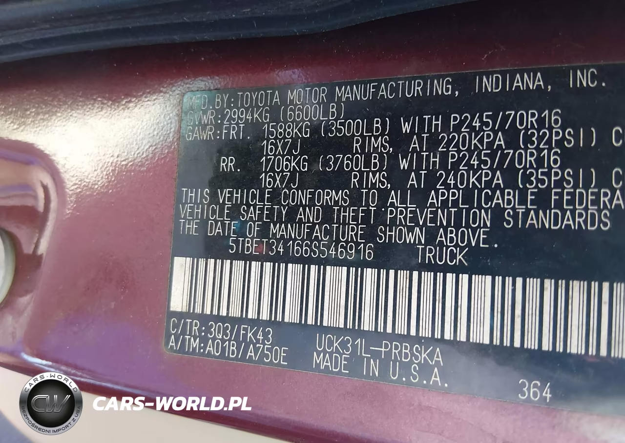2006 Toyota Tundra Sr5 V8 VIN:5TBET34166S546916 - 9