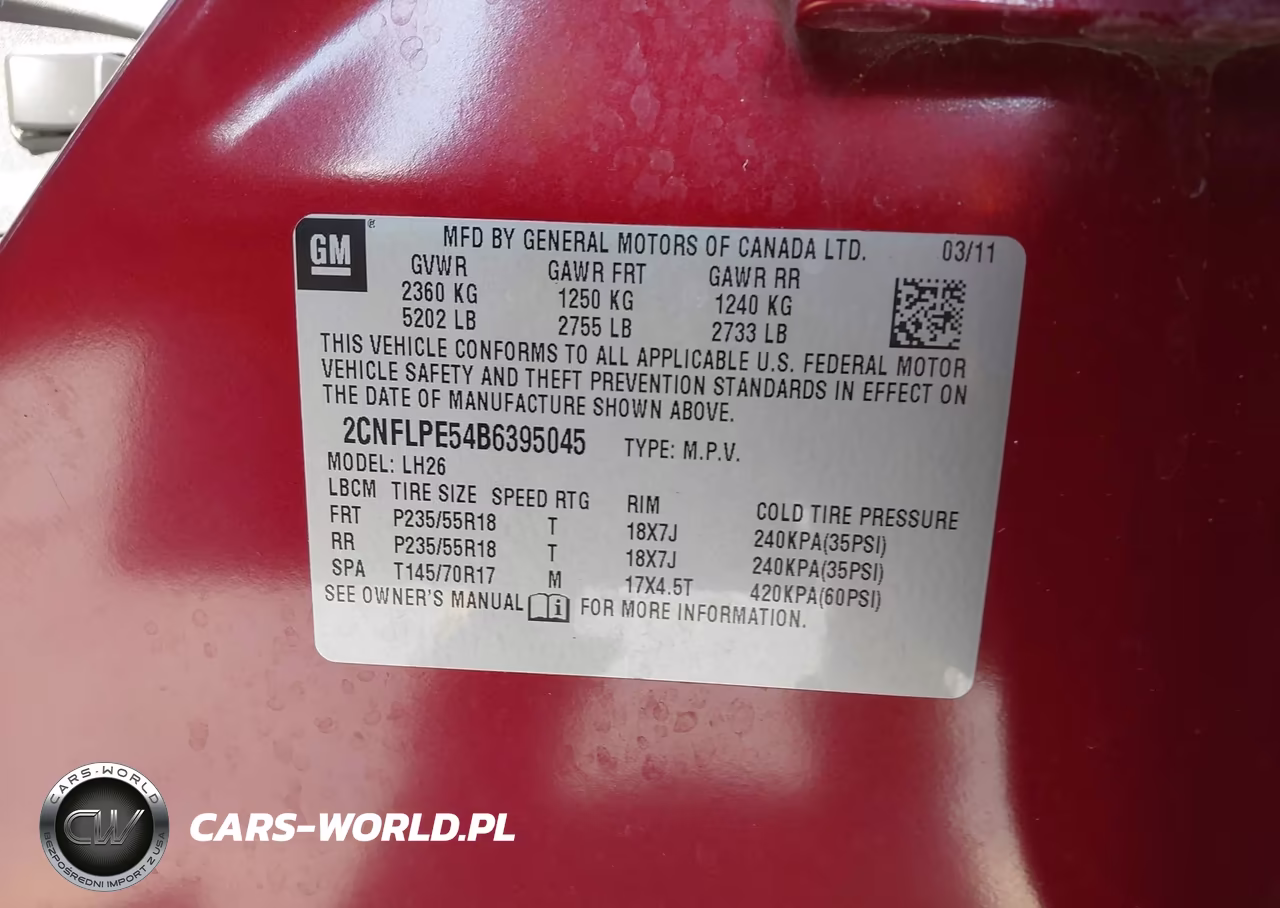 2011 Chevrolet Equinox 2Lt VIN:2CNFLPE54B6395045 - 9
