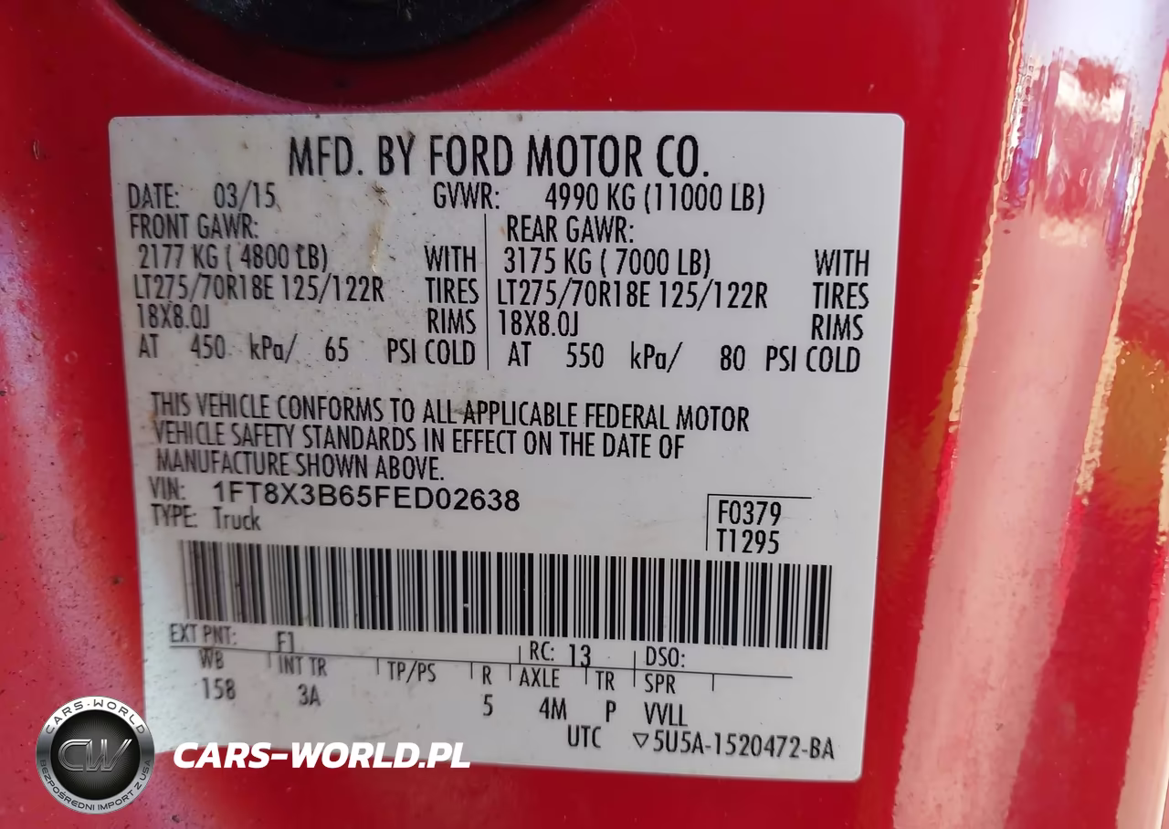 2015 Ford F-350 Xlt VIN:1FT8X3B65FED02638 - 8