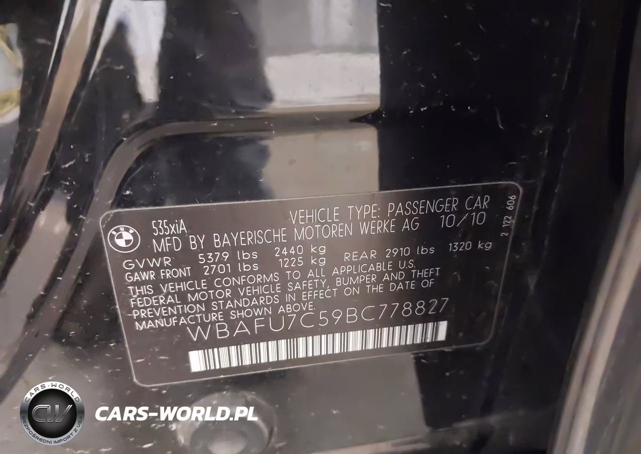 2011 BMW 535I xDrive VIN:WBAFU7C59BC778827 - 9