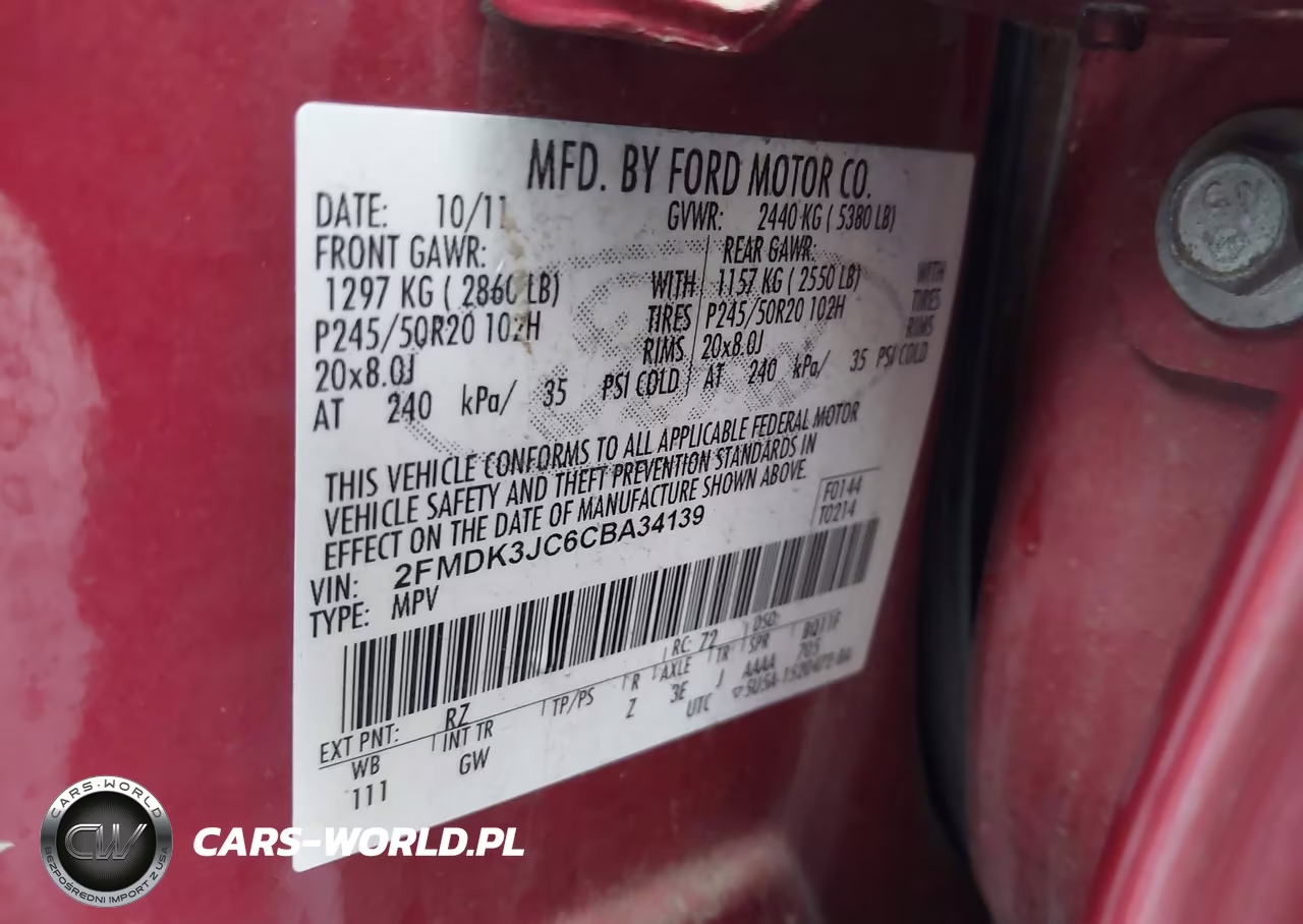 2012 Ford Edge Sel VIN:2FMDK3JC6CBA34139 - 9