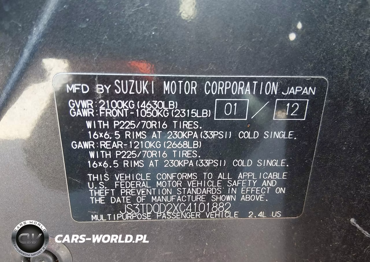 2012 Suzuki Grand Vitara Premium VIN:JS3TD0D2XC4101882 - 9