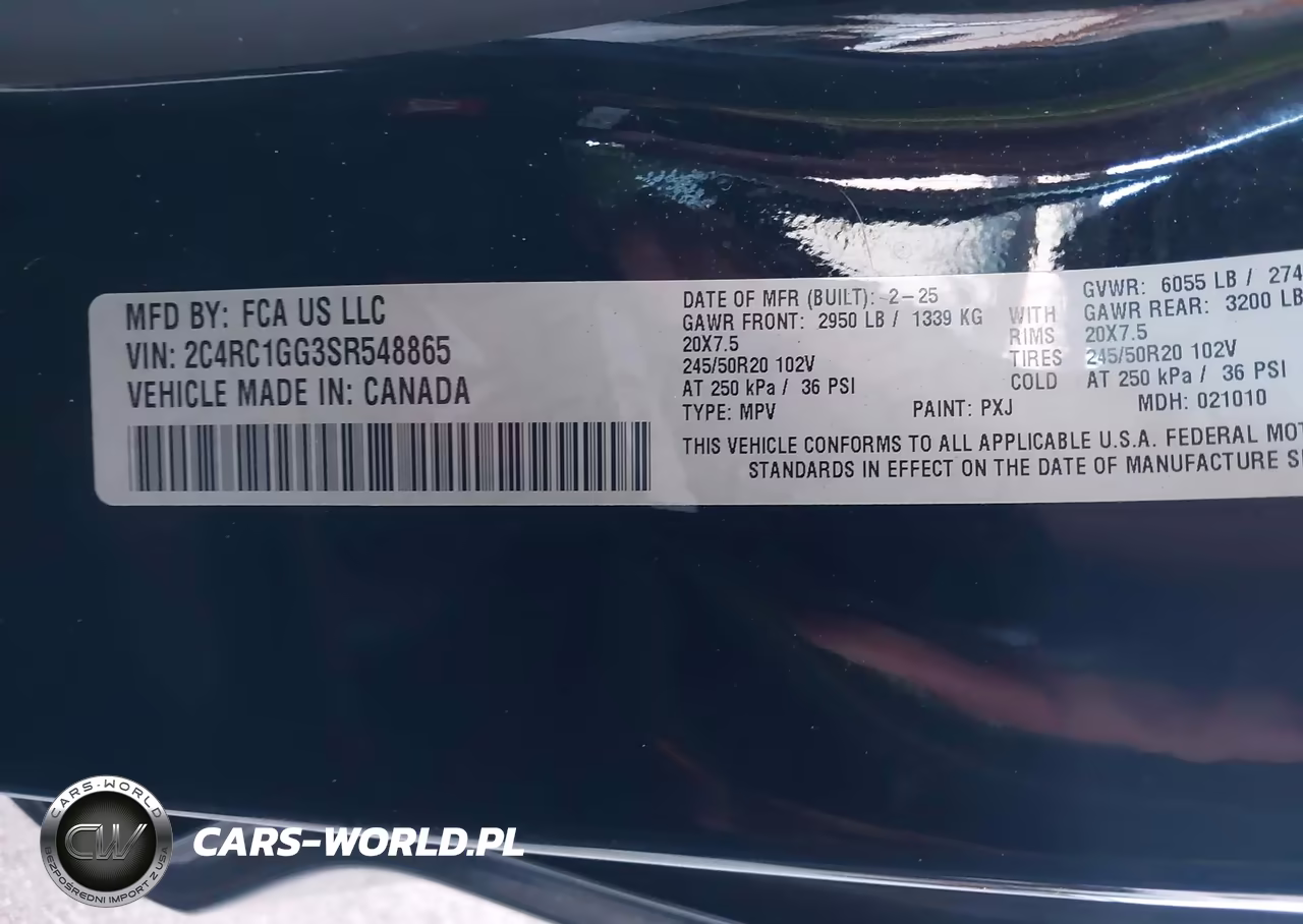 2025 Chrysler Pacifica Limited VIN:2C4RC1GG3SR548865 - 9