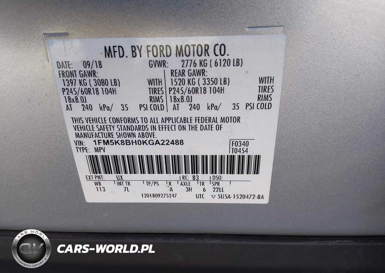 2019 Ford Explorer VIN:1FM5K8BH0KGA22488 - 9