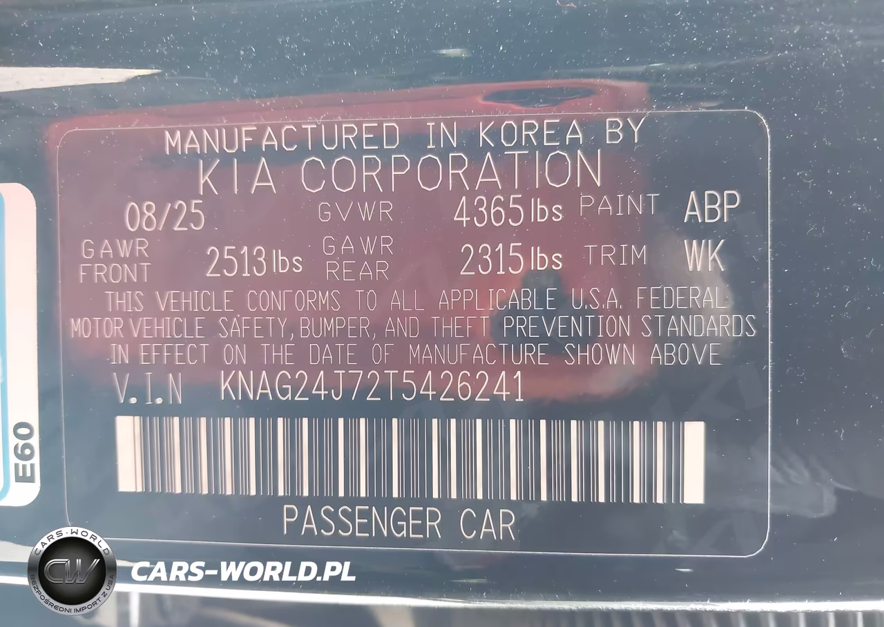 2026 Kia K5 Lxs Fwd VIN:KNAG24J72T5426241 - 9