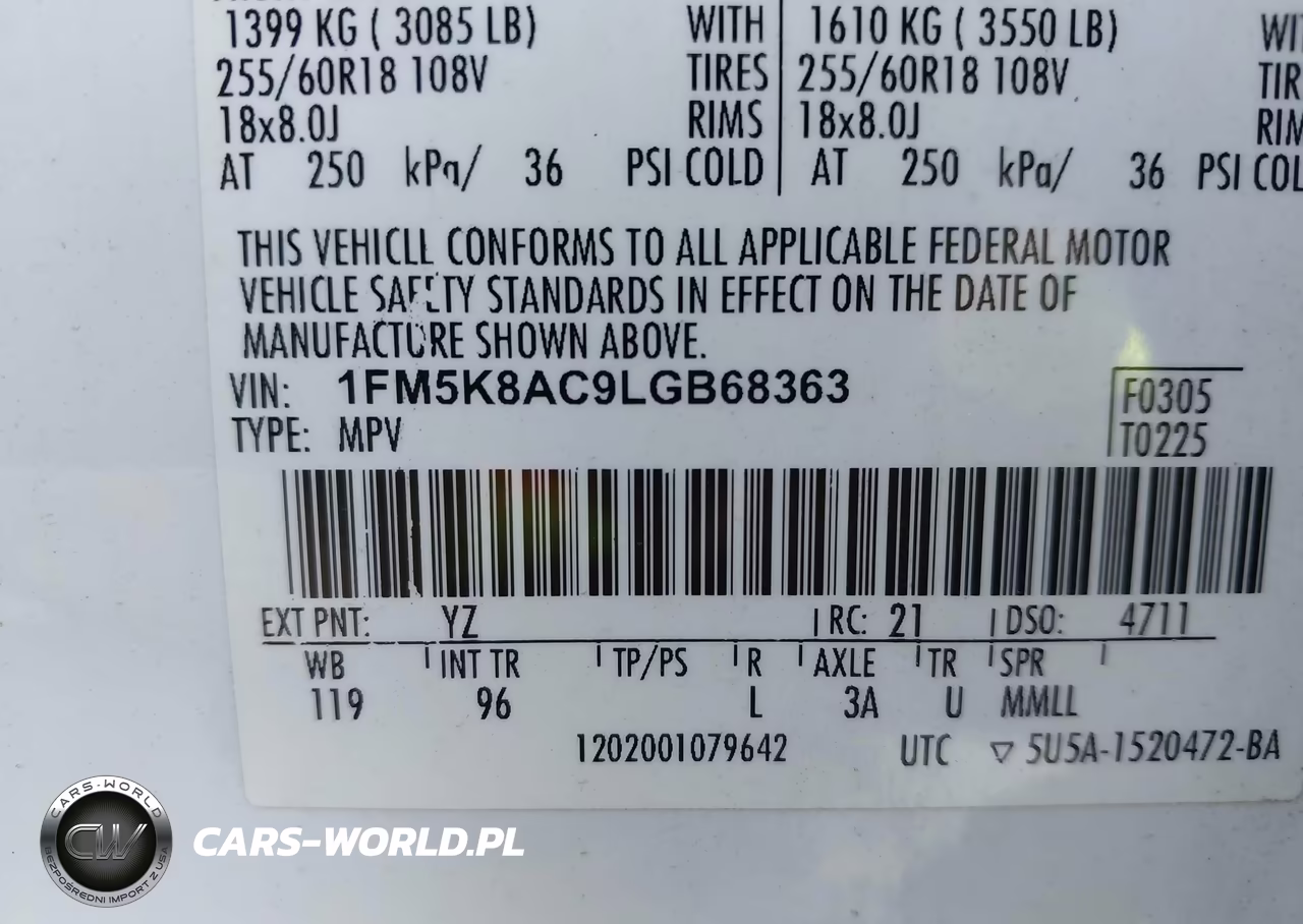 2020 Ford Police Interceptor Utility VIN:1FM5K8AC9LGB68363 - 9
