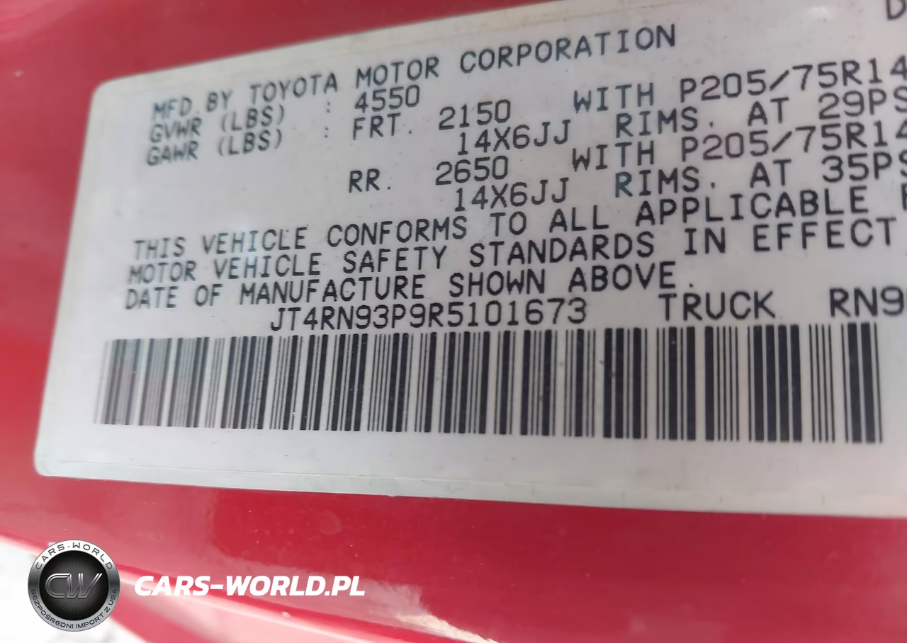 1994 Toyota Pickup 1-2 Ton Ex Lng Whlbase-Dx VIN:JT4RN93P9R5101673 - 9