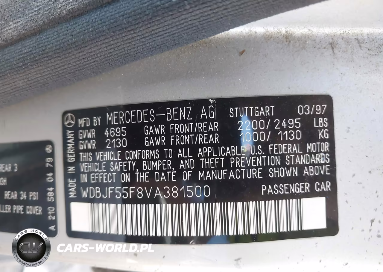 1997 Mercedes-Benz E 320 VIN:WDBJF55F8VA381500 - 9