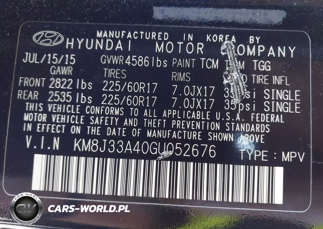 2016 Hyundai Tucson Se VIN:KM8J33A40GU052676 - 9