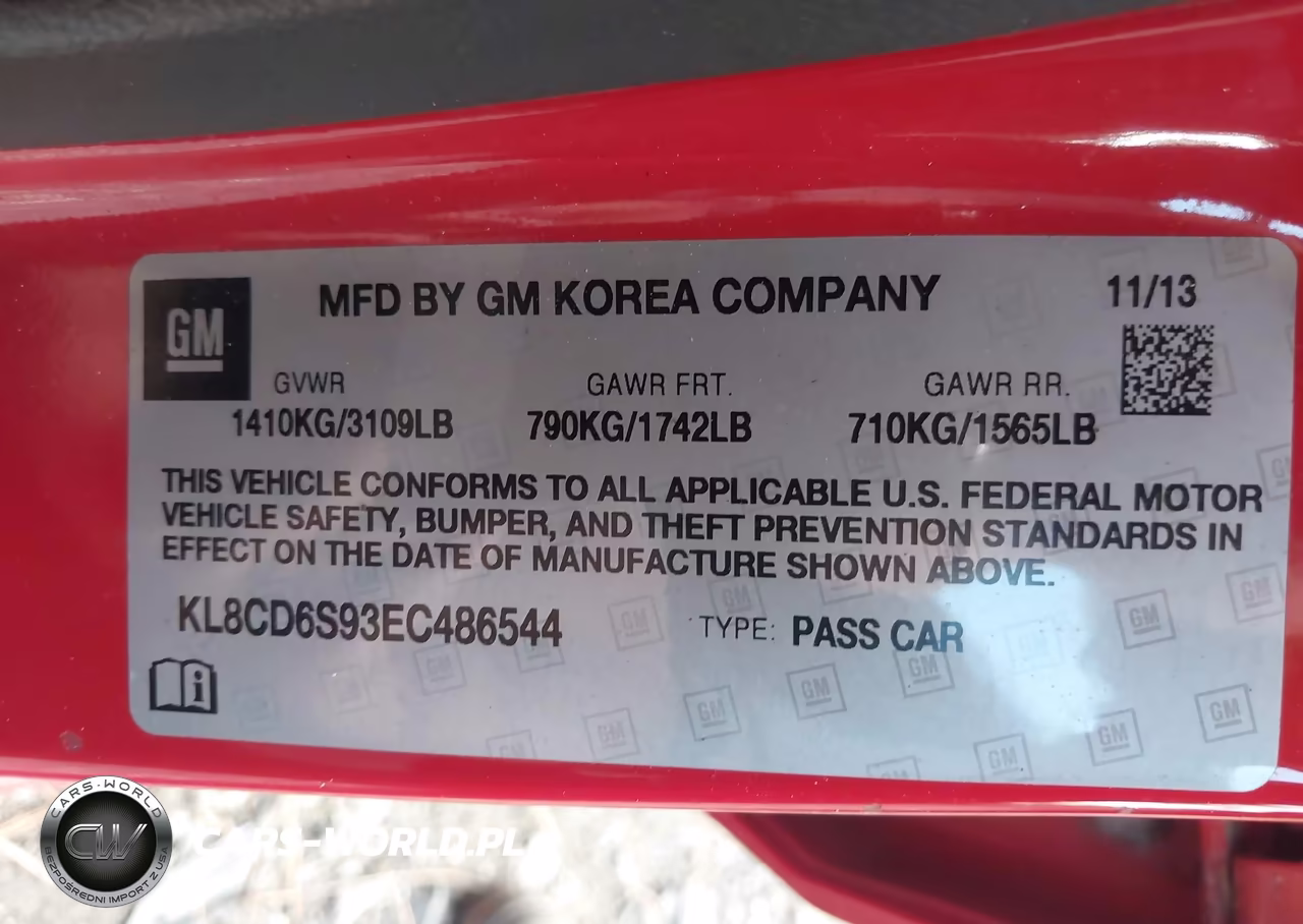 2014 Chevrolet Spark 1Lt Auto VIN:KL8CD6S93EC486544 - 9