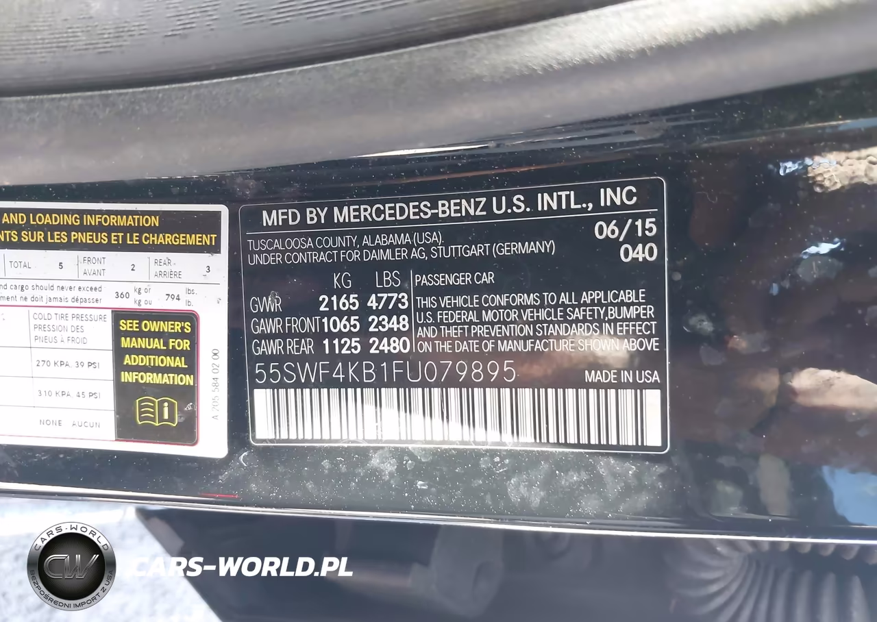 2015 Mercedes-Benz C 300 4Matic VIN:55SWF4KB1FU079895 - 9