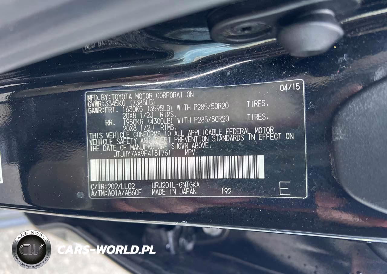 2015 Lexus Lx 570 VIN:JTJHY7AX9F4181761 - 9