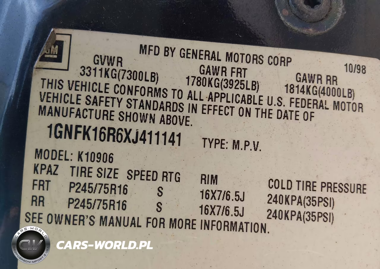 1999 Chevrolet Suburban 1500 Lt VIN:1GNFK16R6XJ411141 - 9