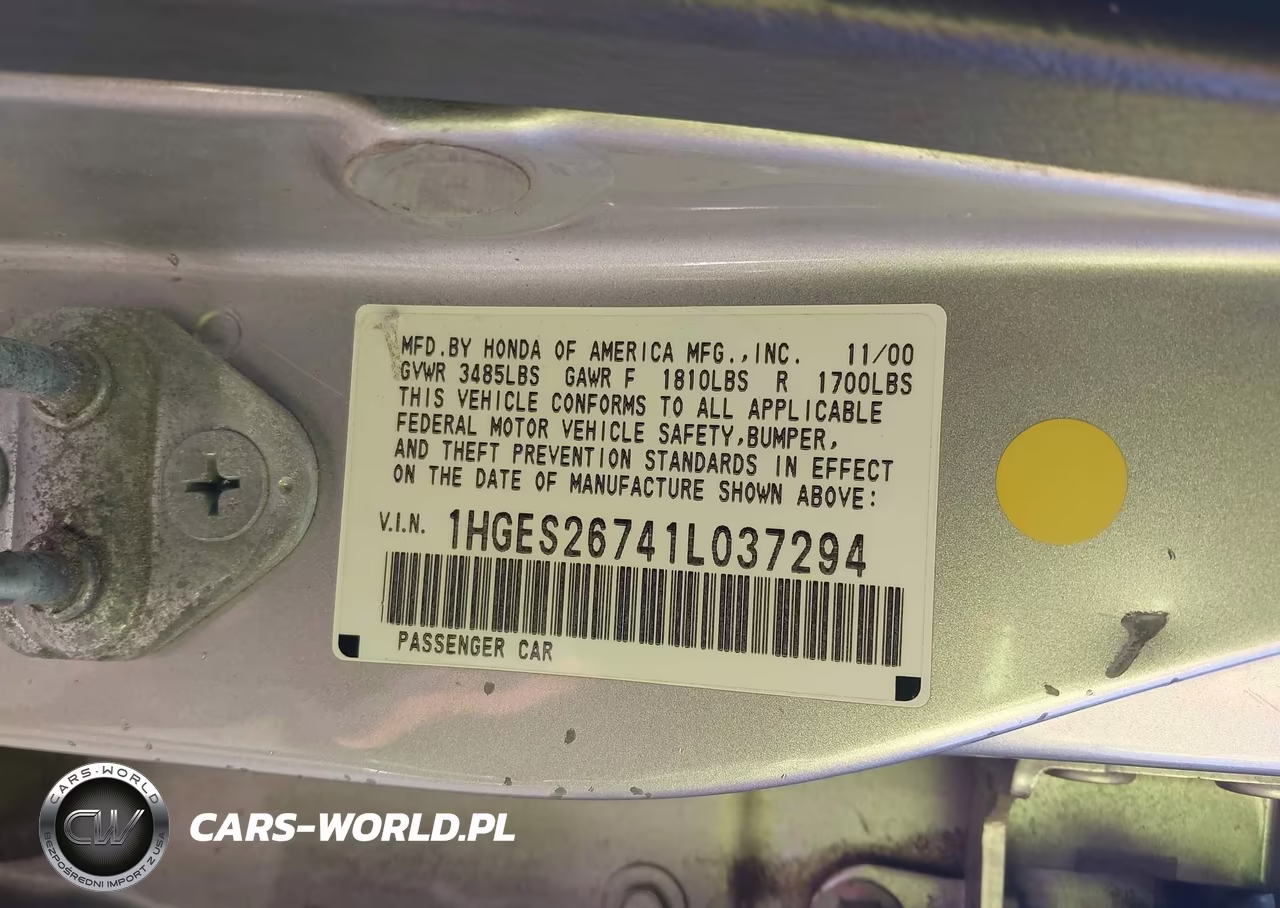2001 Honda Civic Ex VIN:1HGES26741L037294 - 9