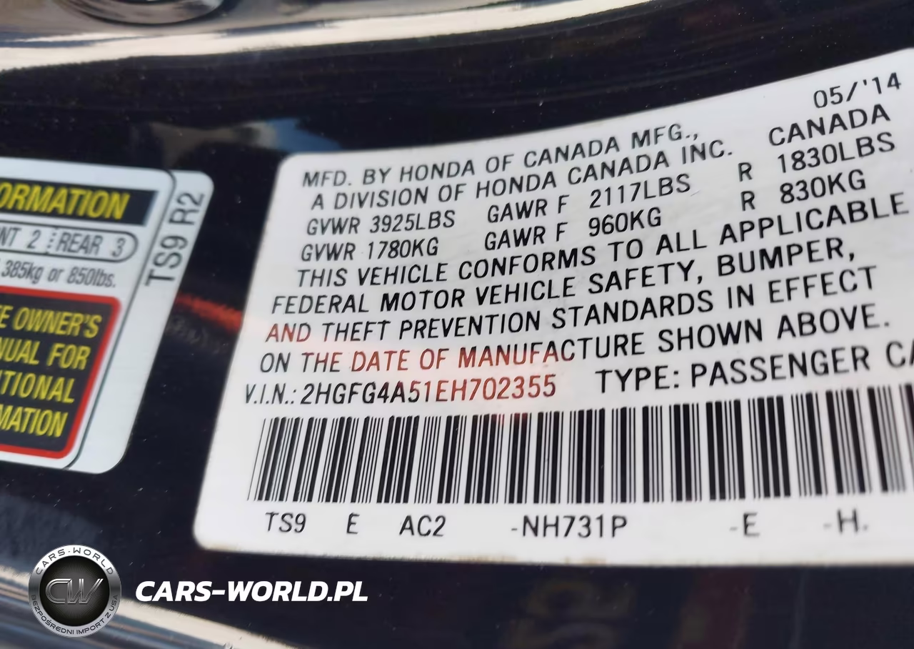 2014 Honda Civic Si VIN:2HGFG4A51EH702355 - 9