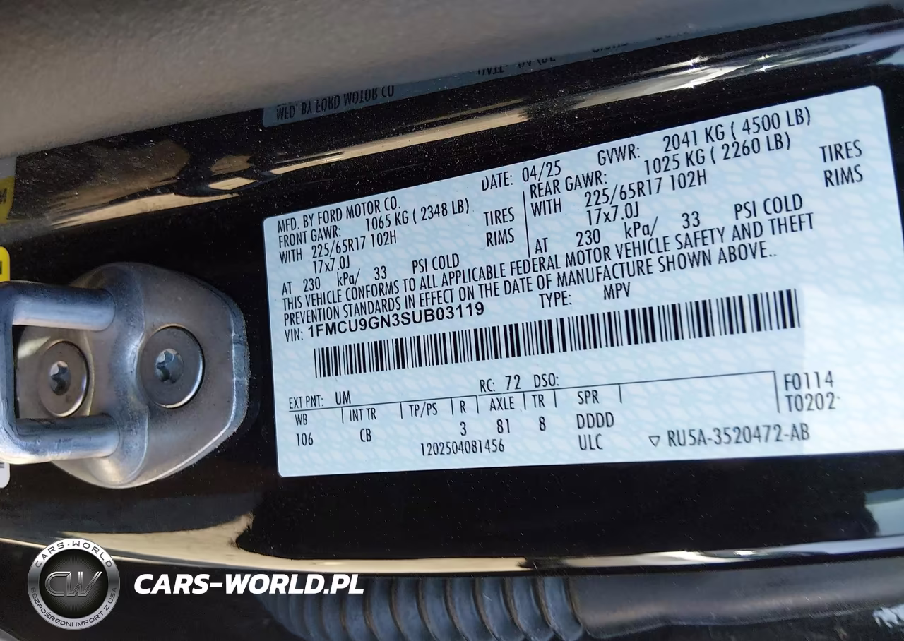 2025 Ford Escape Active VIN:1FMCU9GN3SUB03119 - 9