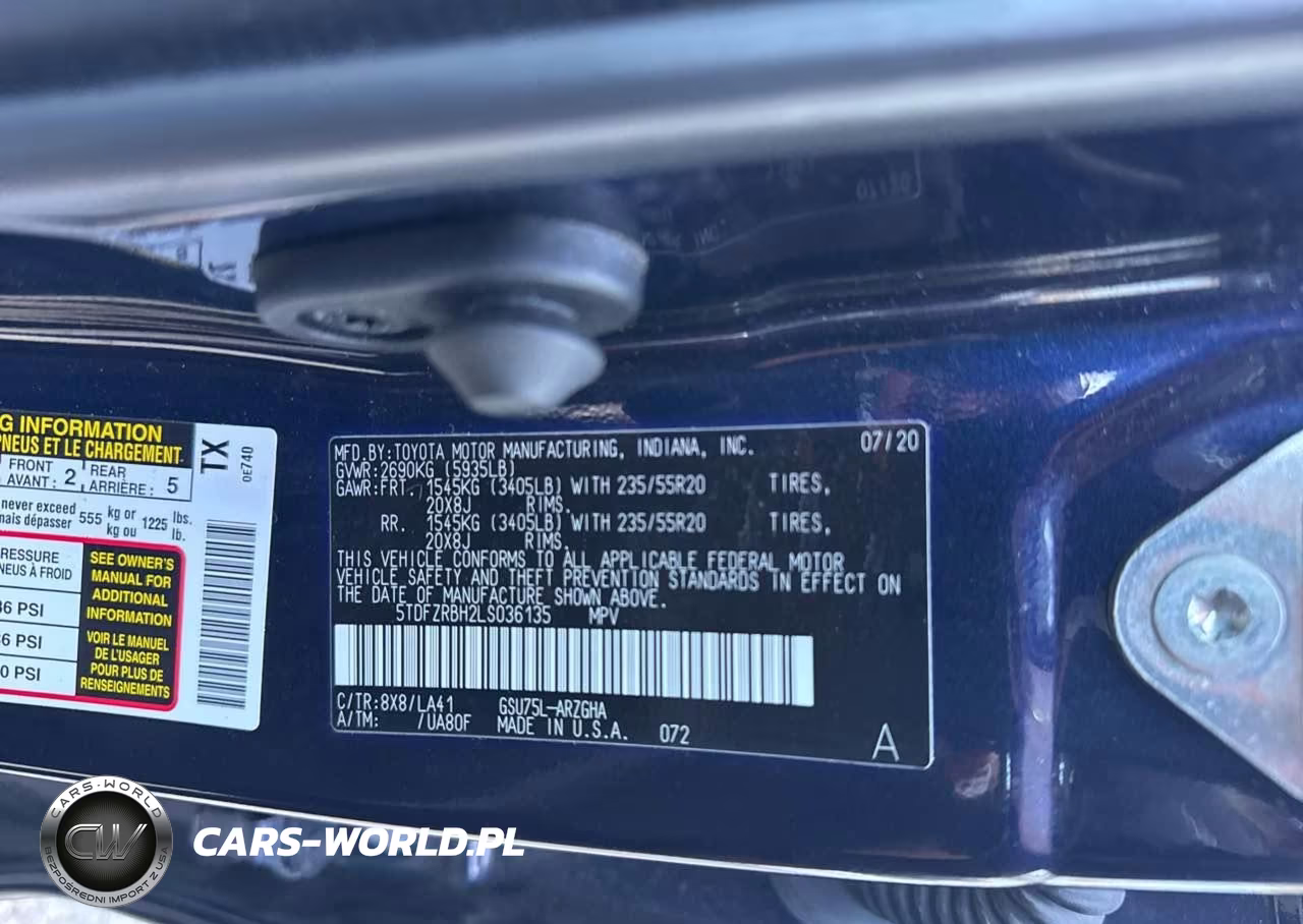 2020 Toyota Highlander Platinum VIN:5TDFZRBH2LS036135 - 9