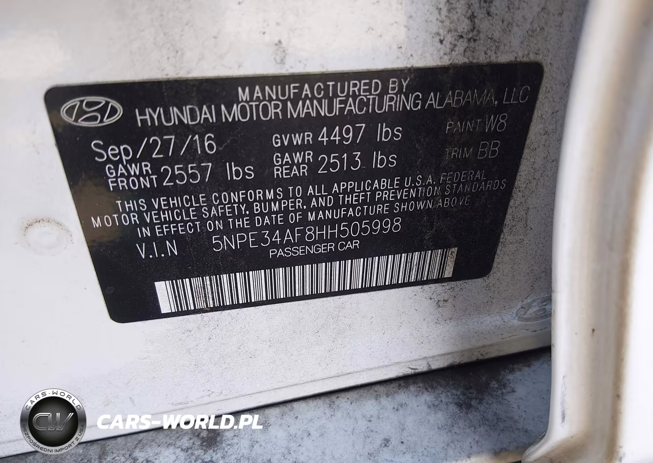 2017 Hyundai Sonata Sport VIN:5NPE34AF8HH505998 - 9