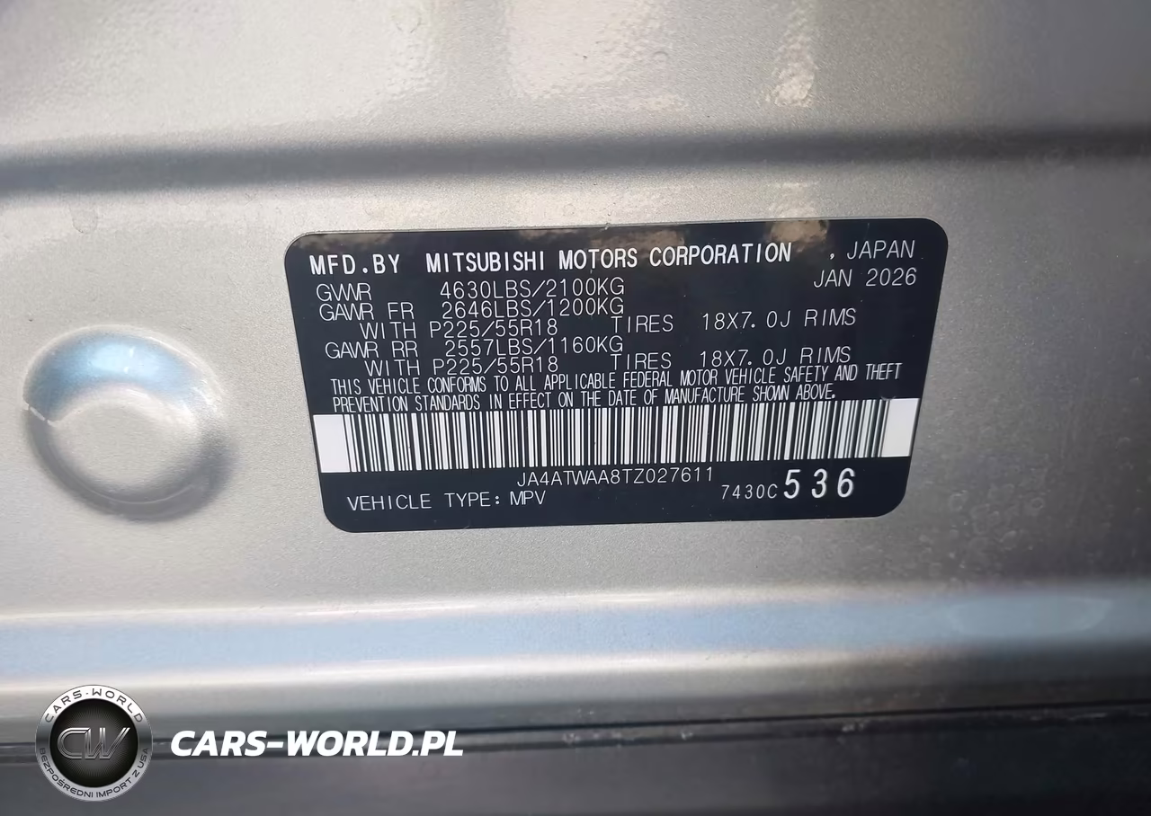 2026 Mitsubishi Eclipse Cross Black Edition S-Awc-Se S-Awc-Sel S-Awc VIN:JA4ATWAA8TZ027611 - 9