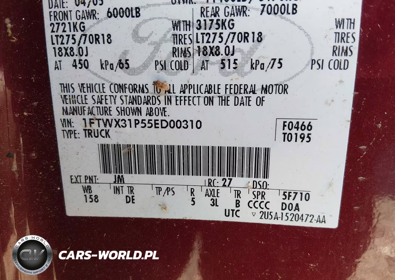 2005 Ford F-350 Lariat-Xl-Xlt VIN:1FTWX31P55ED00310 - 8