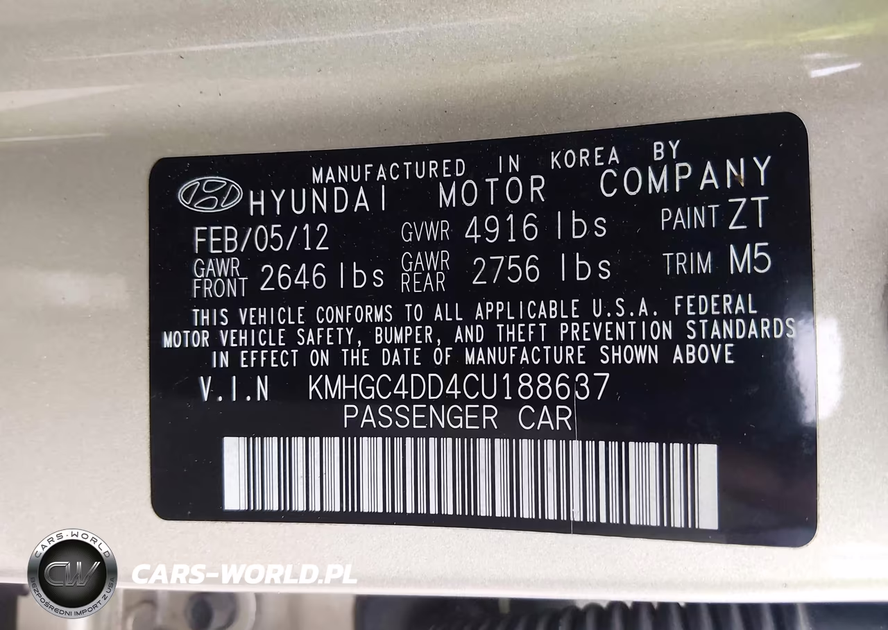 2012 Hyundai Genesis 3.8 VIN:KMHGC4DD4CU188637 - 9