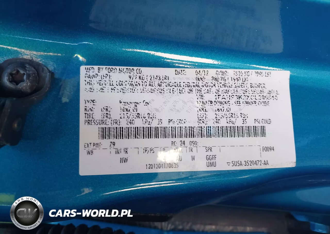 2012 Ford Focus Se VIN:1FAHP3K2XCL399510 - 9