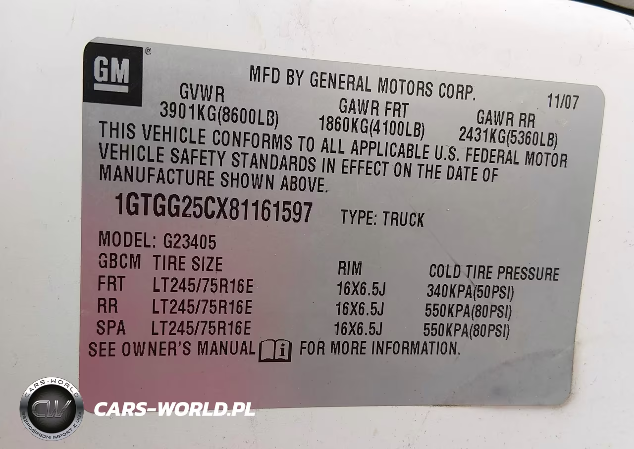 2008 GMC Savana Work Van VIN:1GTGG25CX81161597 - 9