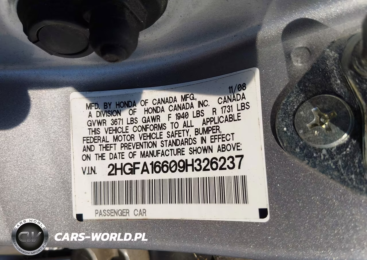 2009 Honda Civic Lx-S VIN:2HGFA16609H326237 - 9