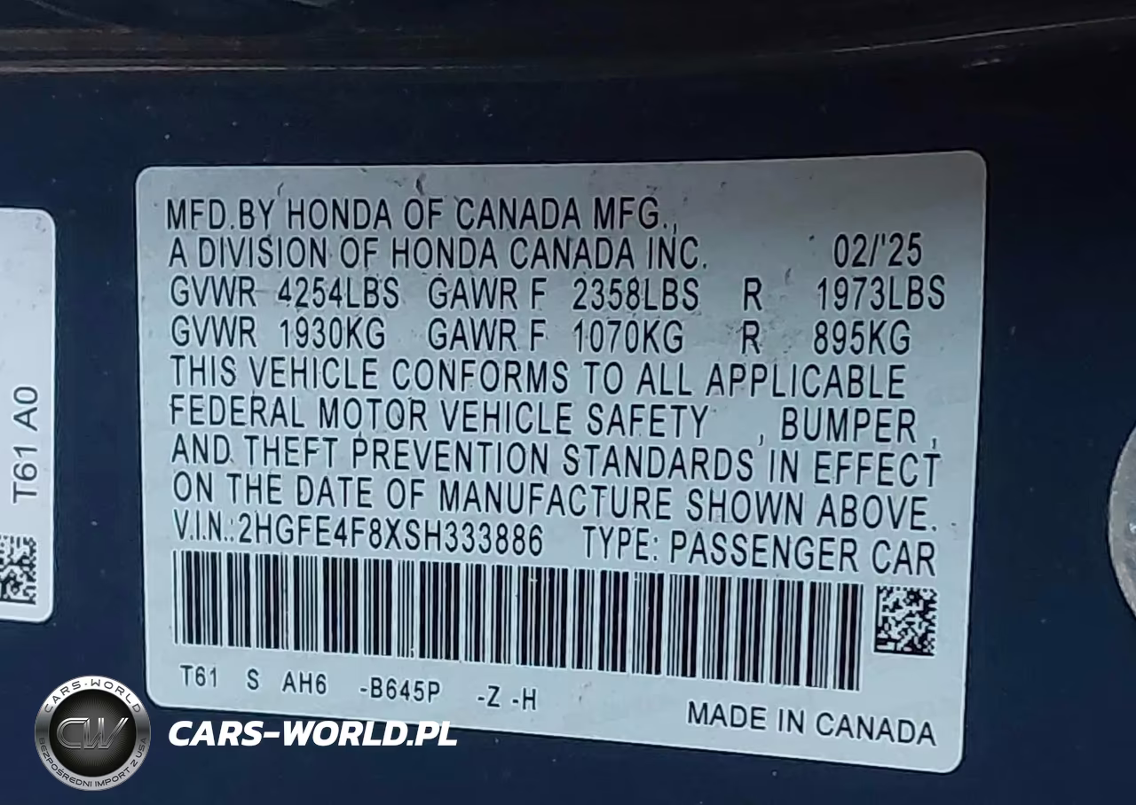 2025 Honda Civic Hybrid Sport-Sport Touring VIN:2HGFE4F8XSH333886 - 9