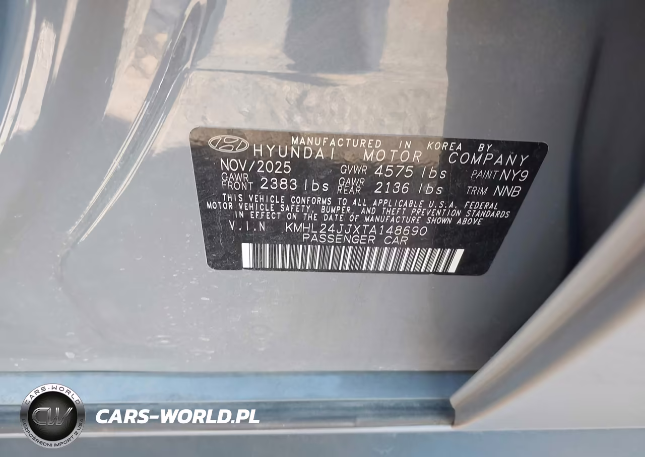 2026 Hyundai Sonata Hybrid Blue VIN:KMHL24JJXTA148690 - 9