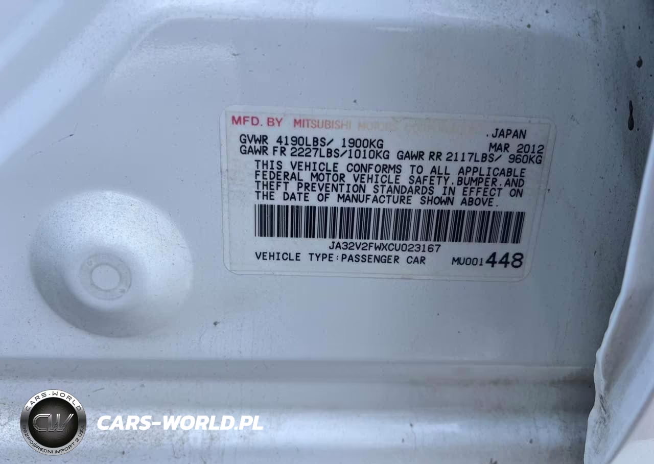 2012 Mitsubishi Lancer Se VIN:JA32V2FWXCU023167 - 9