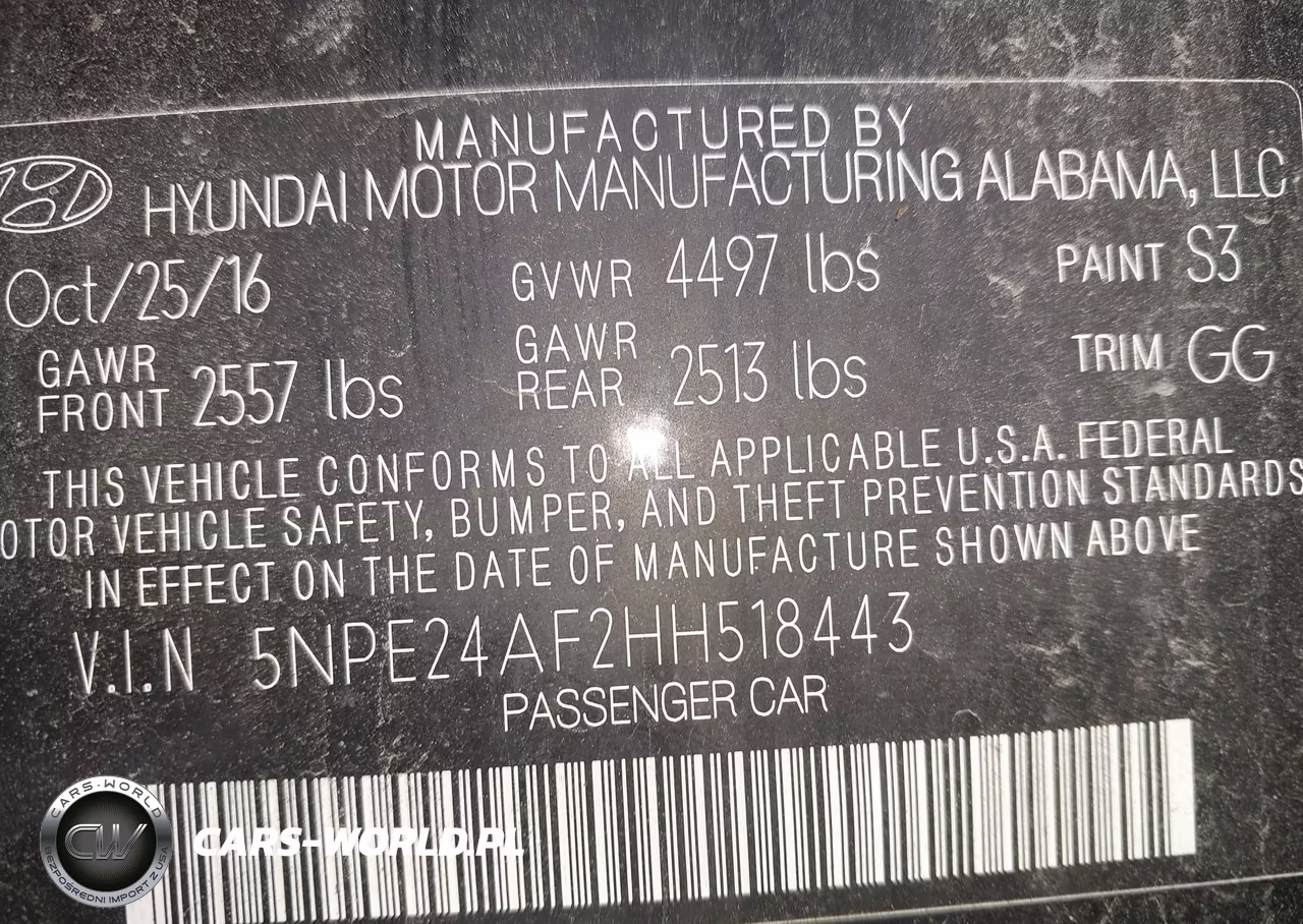 2017 Hyundai Sonata Se VIN:5NPE24AF2HH518443 - 9