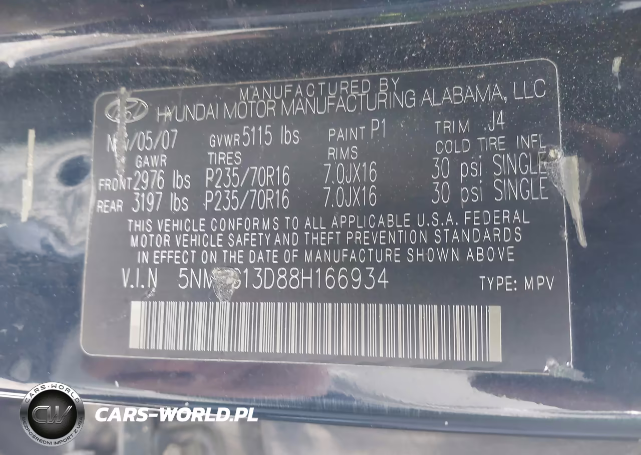 2008 Hyundai Santa Fe Gls VIN:5NMSG13D88H166934 - 9