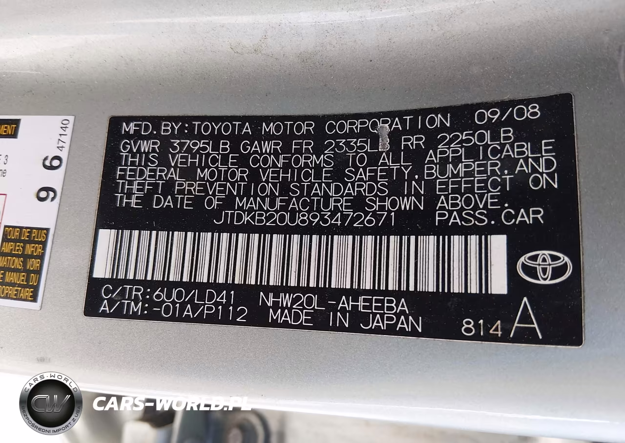 2009 Toyota Prius Touring VIN:JTDKB20U893472671 - 9