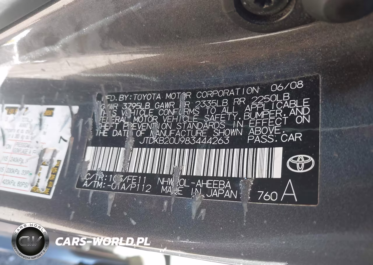 2008 Toyota Prius VIN:JTDKB20U983444263 - 9
