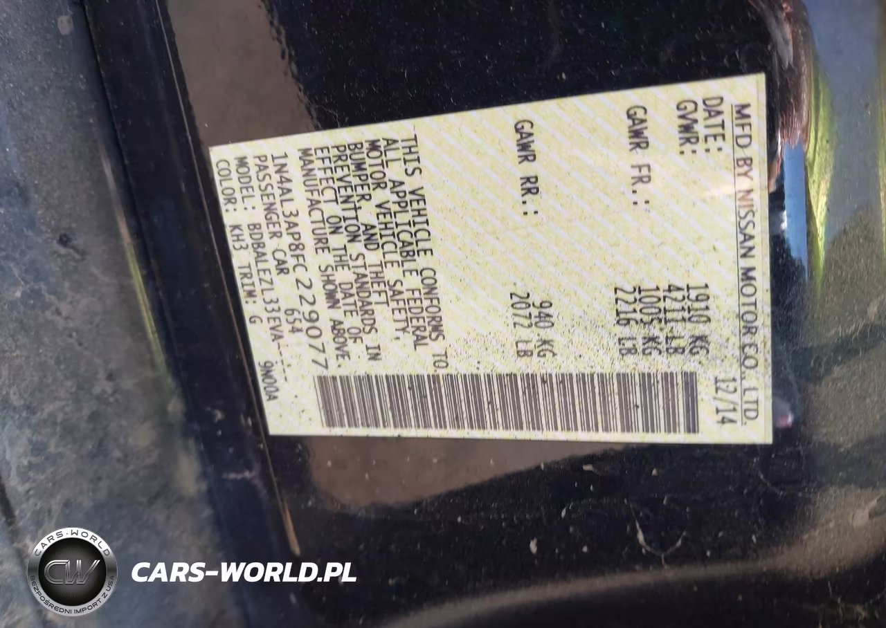 2015 Nissan Altima 2.5 S VIN:1N4AL3AP8FC229077 - 9