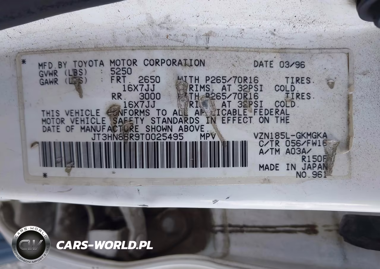 1996 Toyota 4Runner Sr5 VIN:JT3HN86R9T0025495 - 9