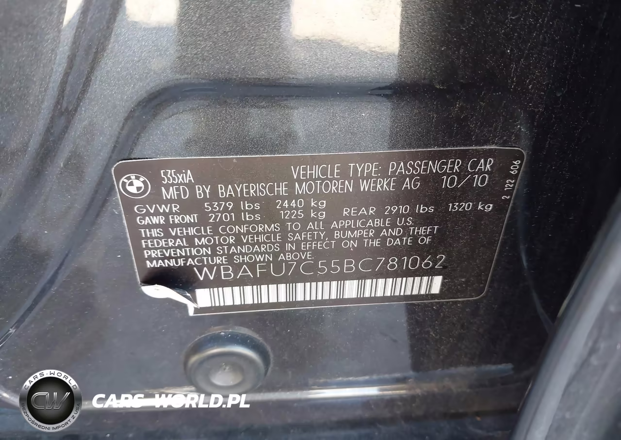2011 BMW 535I xDrive VIN:WBAFU7C55BC781062 - 9