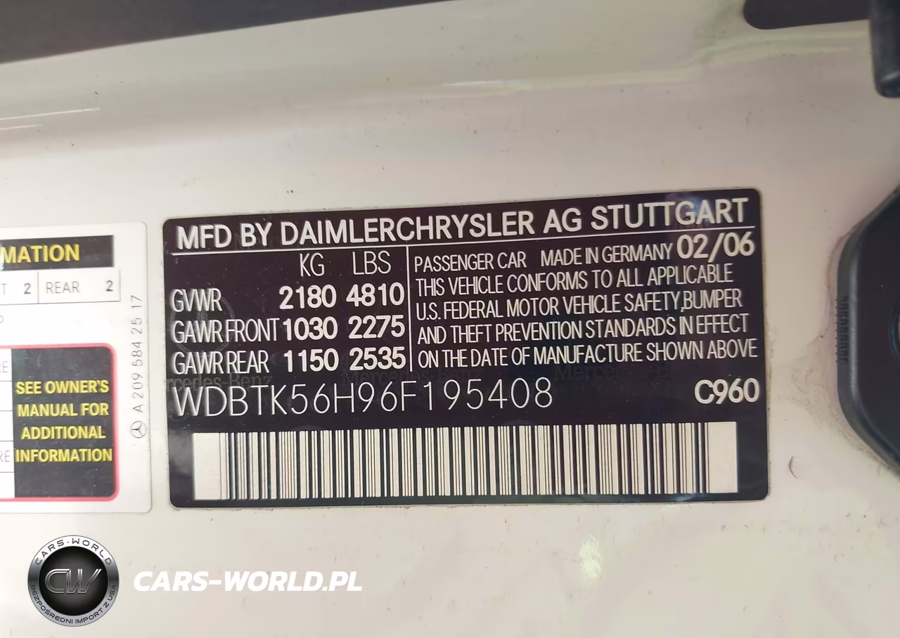 2006 Mercedes-Benz Clk 350 VIN:WDBTK56H96F195408 - 9