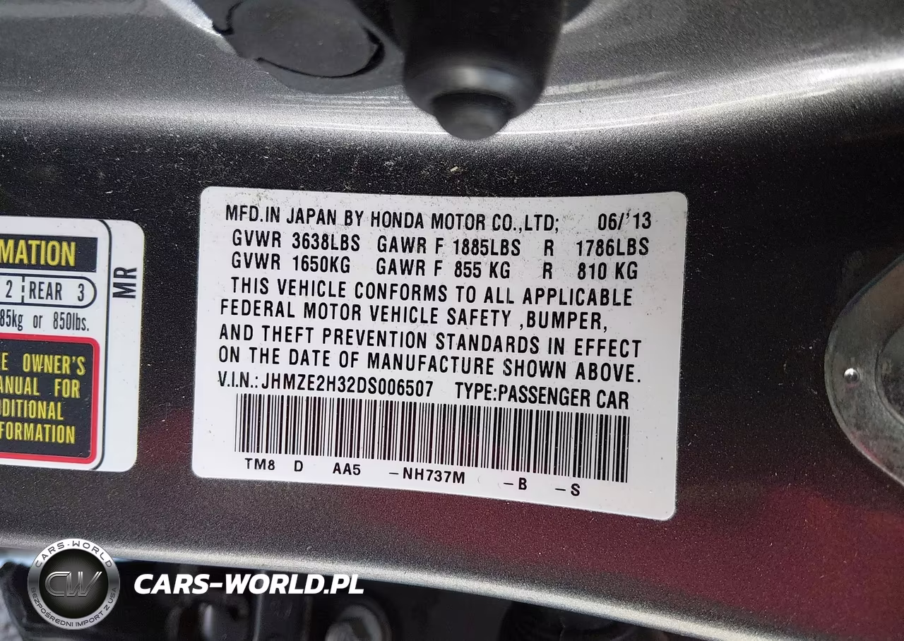 2013 Honda Insight VIN:JHMZE2H32DS006507 - 9