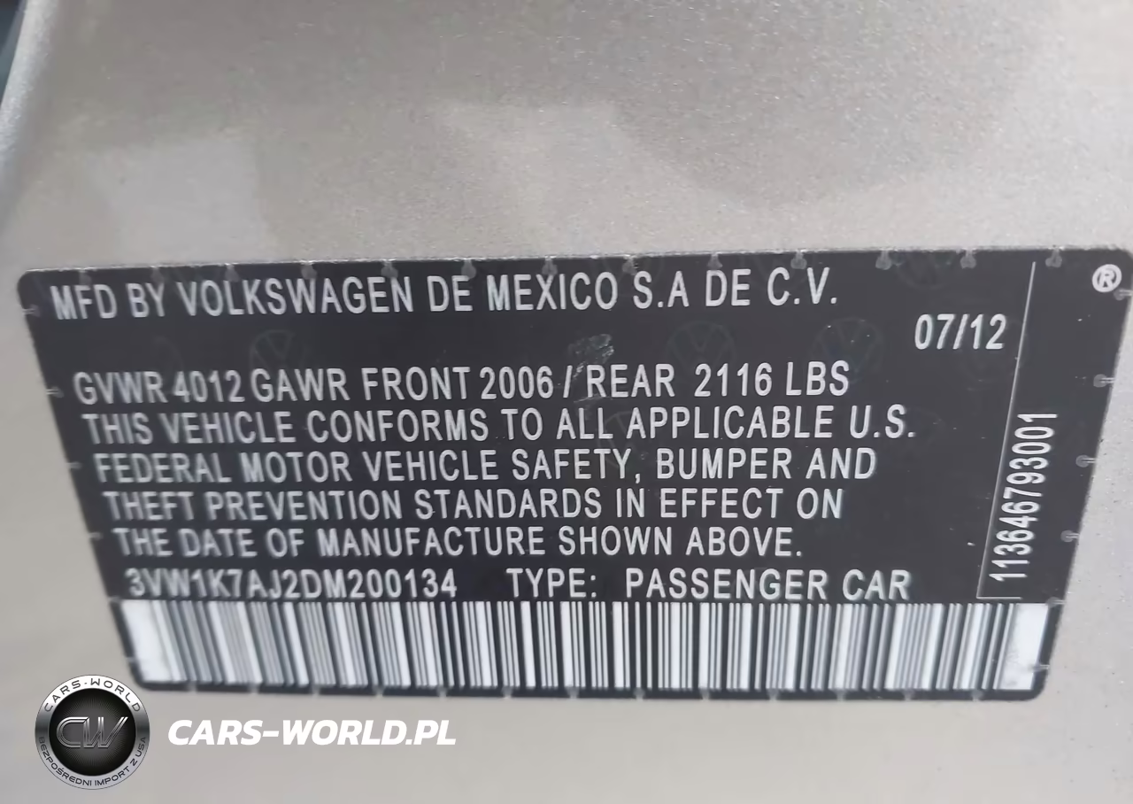 2013 Volkswagen Jetta 2.0L S VIN:3VW1K7AJ2DM200134 - 9