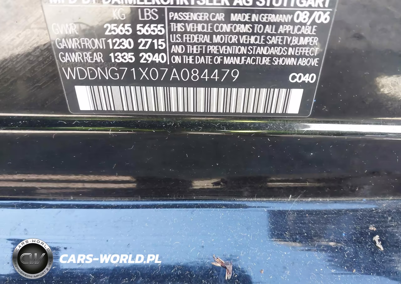 2007 Mercedes-Benz S 550 VIN:WDDNG71X07A084479 - 9