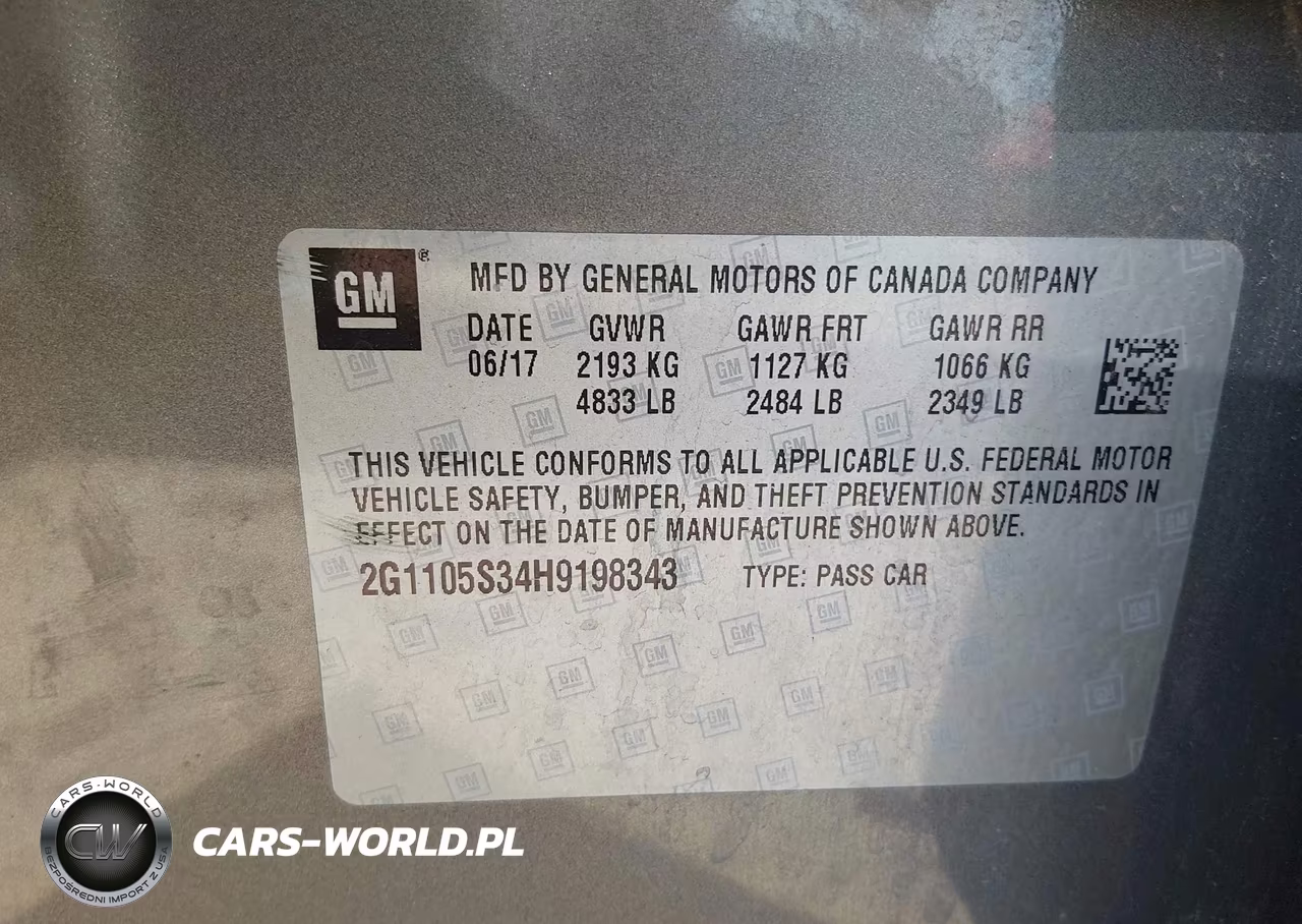 2017 Chevrolet Impala 1Lt VIN:2G1105S34H9198343 - 9