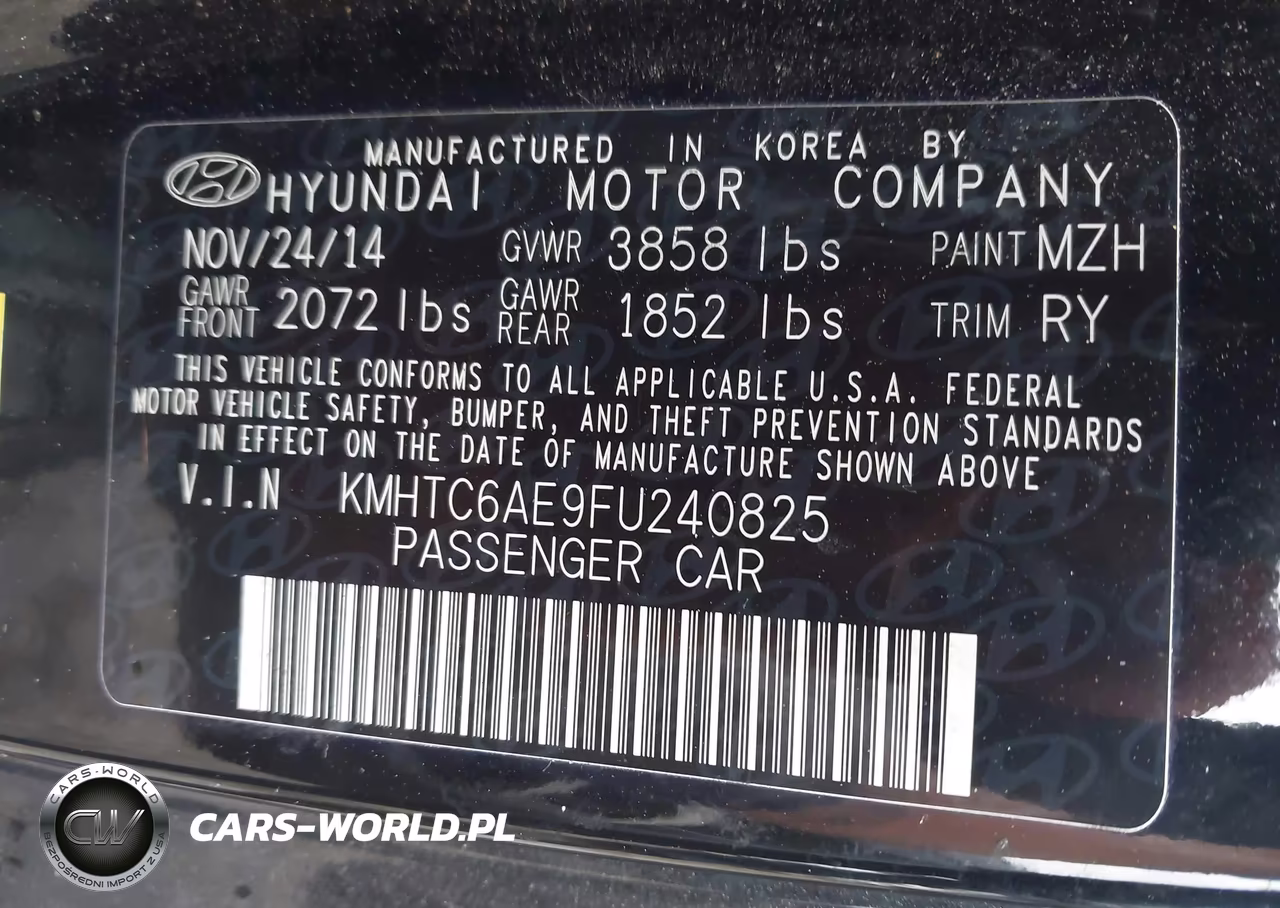 2015 Hyundai Veloster Turbo VIN:KMHTC6AE9FU240825 - 9