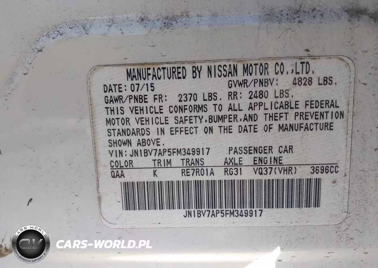 2015 Infiniti Q50 VIN:JN1BV7AP5FM349917 - 9
