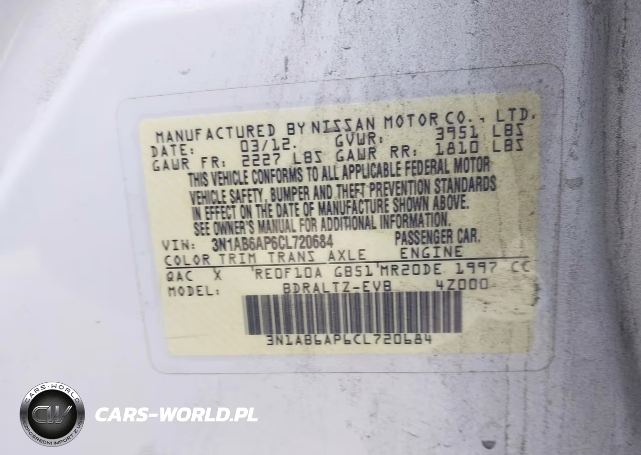 2012 Nissan Sentra 2.0 Sr VIN:3N1AB6AP6CL720684 - 9