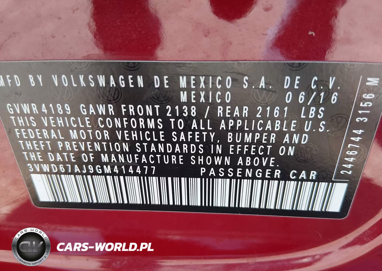 2016 Volkswagen Jetta 1.4T Se VIN:3VWD67AJ9GM414477 - 9