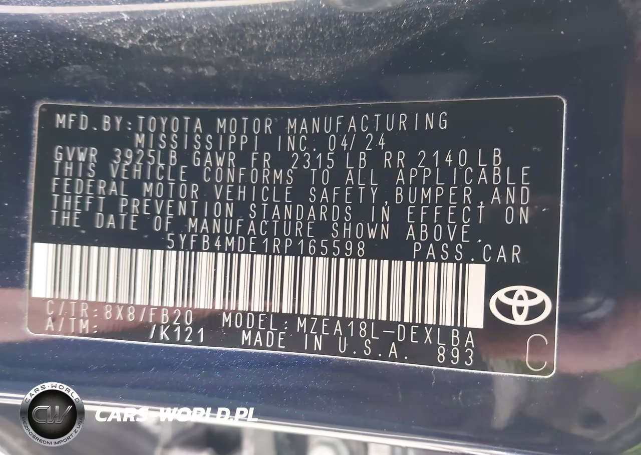 2024 Toyota Corolla Le VIN:5YFB4MDE1RP165598 - 9