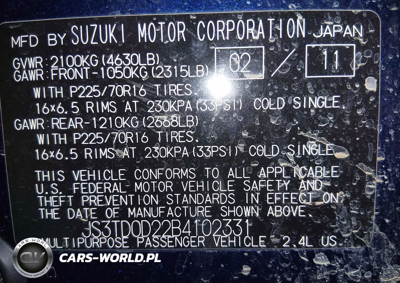 2011 Suzuki Grand Vitara Premium-Premium W-Alloy Wheels VIN:JS3TD0D22B4102331 - 9